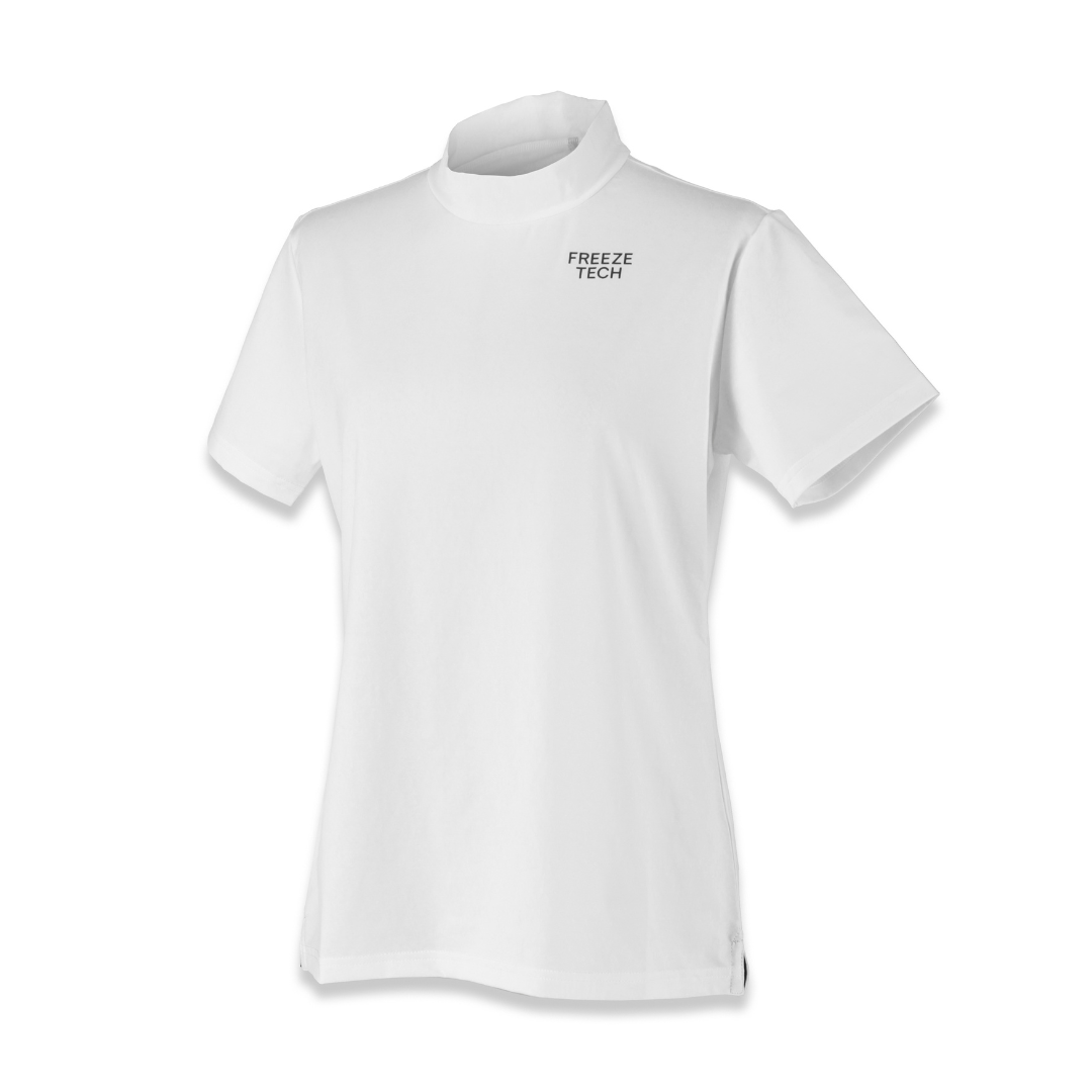 FREEZE TECH 氷撃α GOLF LINE Women’s 半袖ハイネックシャツ Black White LIDEF FT26SS