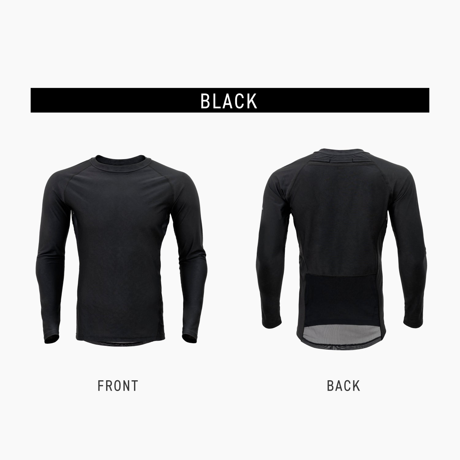 FREEZE TECH WORK 冷感長袖クルーネック ベンチレーション付 Black