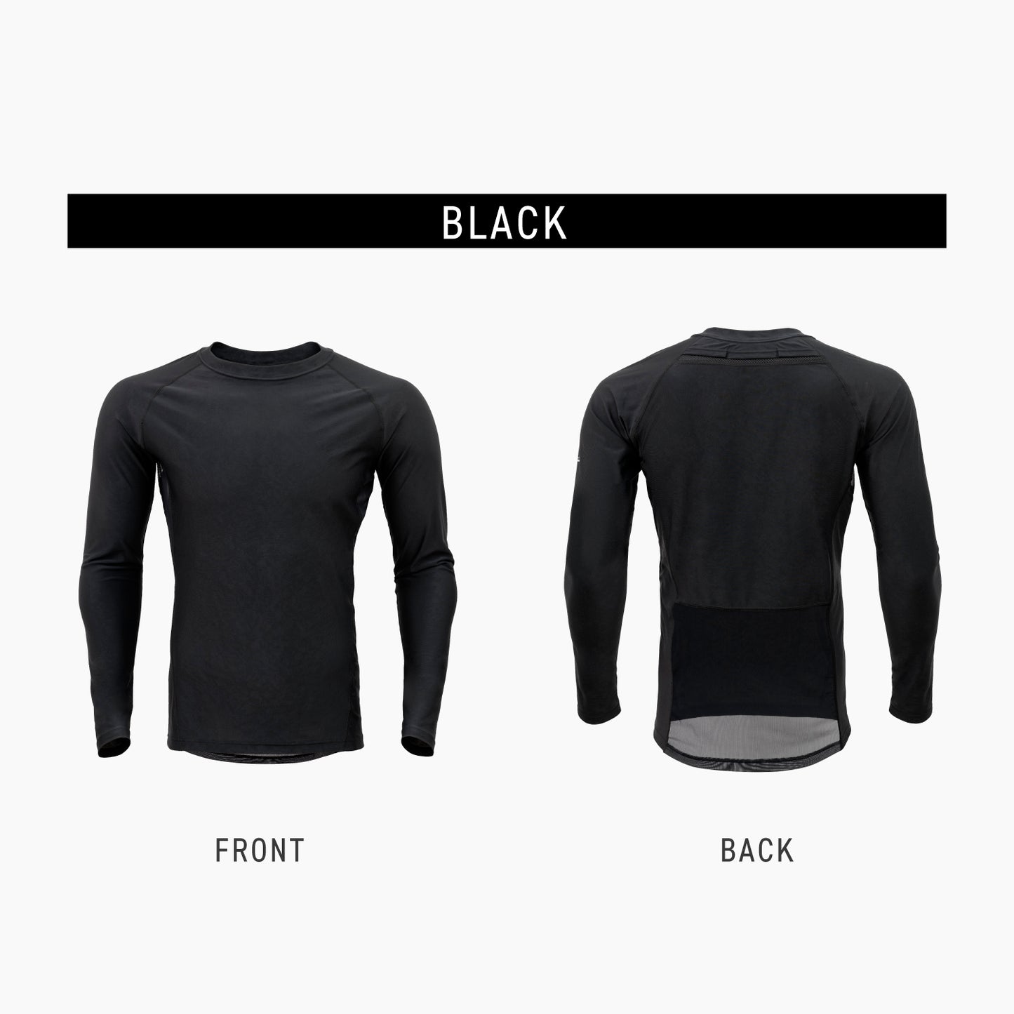 FREEZE TECH WORK 冷感長袖クルーネック ベンチレーション付 Black LIDEF FT25SS