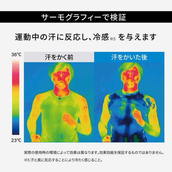 FREEZE TECH SPORTS 冷感シャツ 半袖 クルーネック Black White Green Yellow Red Blue - メディア 9