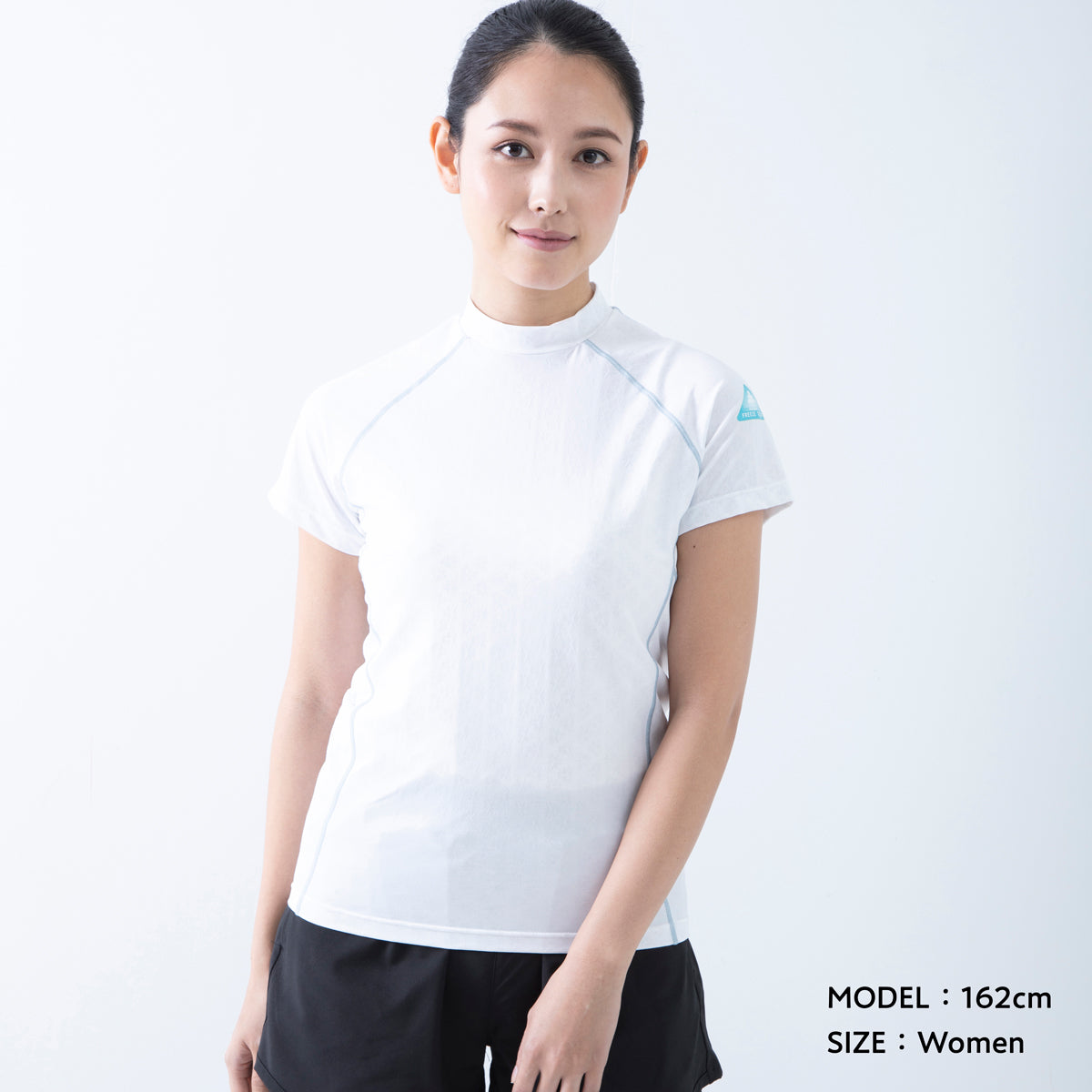 FREEZE TECH SPORTS 冷感シャツ 半袖 ローネック Black White