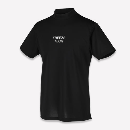 FREEZE TECH 氷撃α GOLF LINE Men’s 半袖ハイネックシャツ Black White LIDEF FT26SS