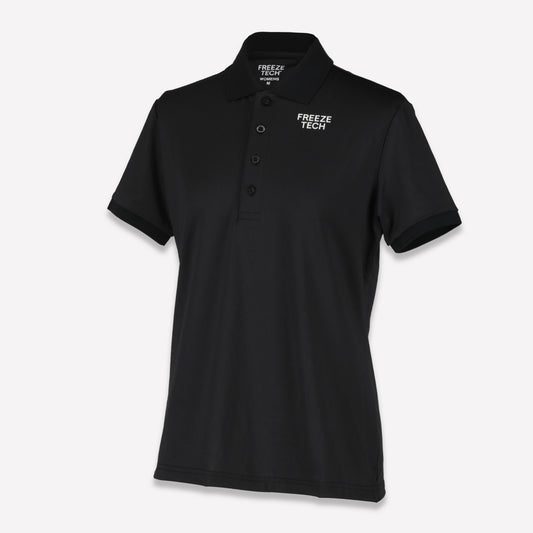 FREEZE TECH 氷撃α GOLF LINE Women’s ベーシックポロシャツ Black White LIDEF FT26SS
