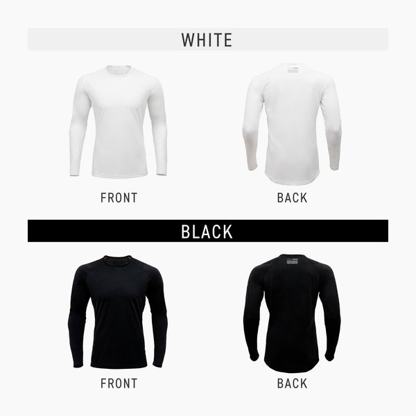 FREEZE TECH WORK 冷感シャツ長袖クルーネック White Black LIDEF FT25SS - メディア 9