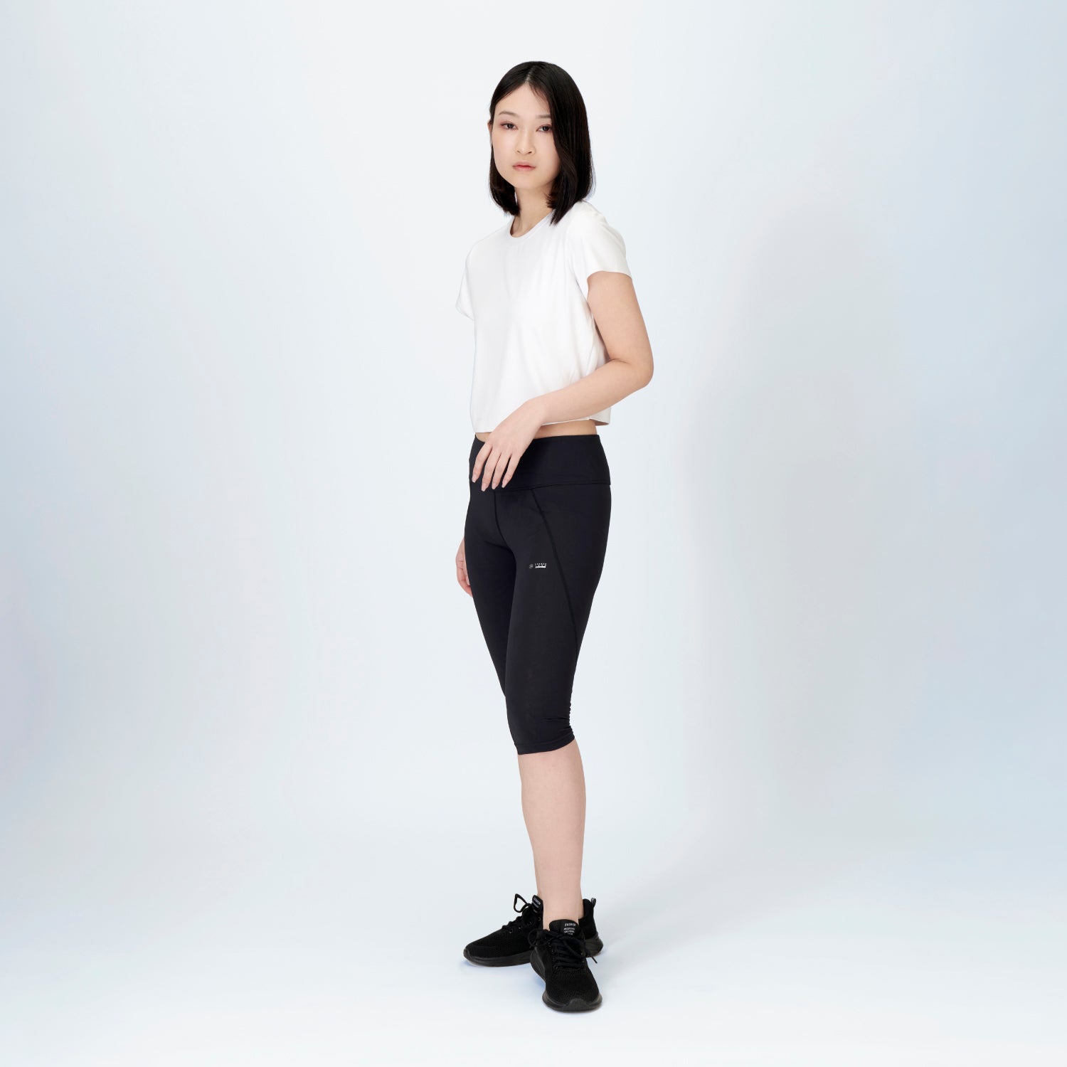 FREEZE TECH 氷撃α WOMENS 冷感7分丈タイツ White Black LIDEF FT25SS