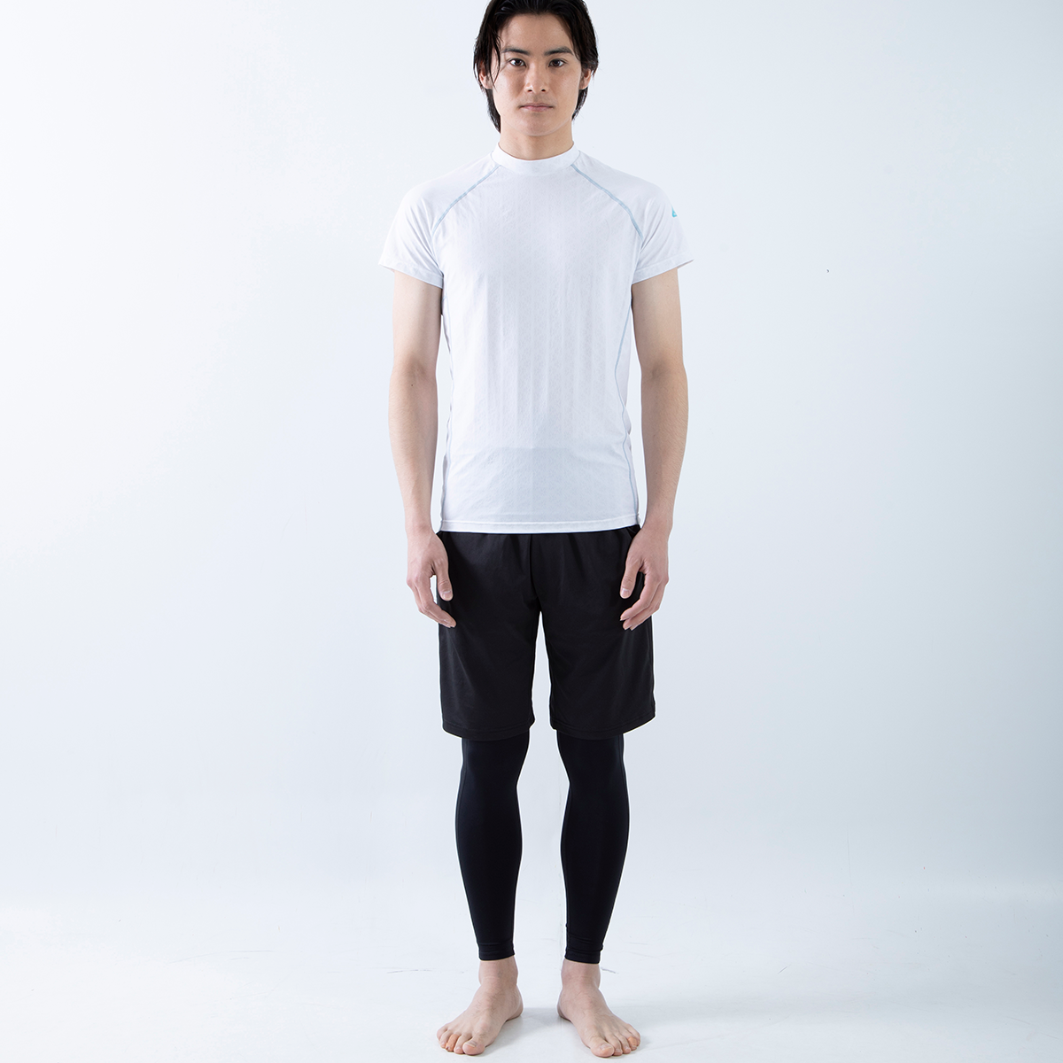 FREEZE TECH SPORTS 冷感シャツ 半袖 ローネック Black White