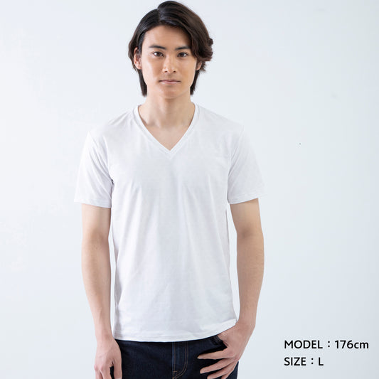 FREEZE TECH DAILY 冷感シャツ 半袖 Vネック White