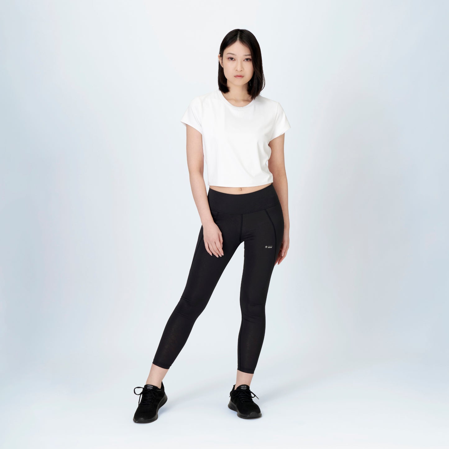 FREEZE TECH 氷撃α WOMENS 冷感フルレングスタイツ White Black LIDEF FT25SS