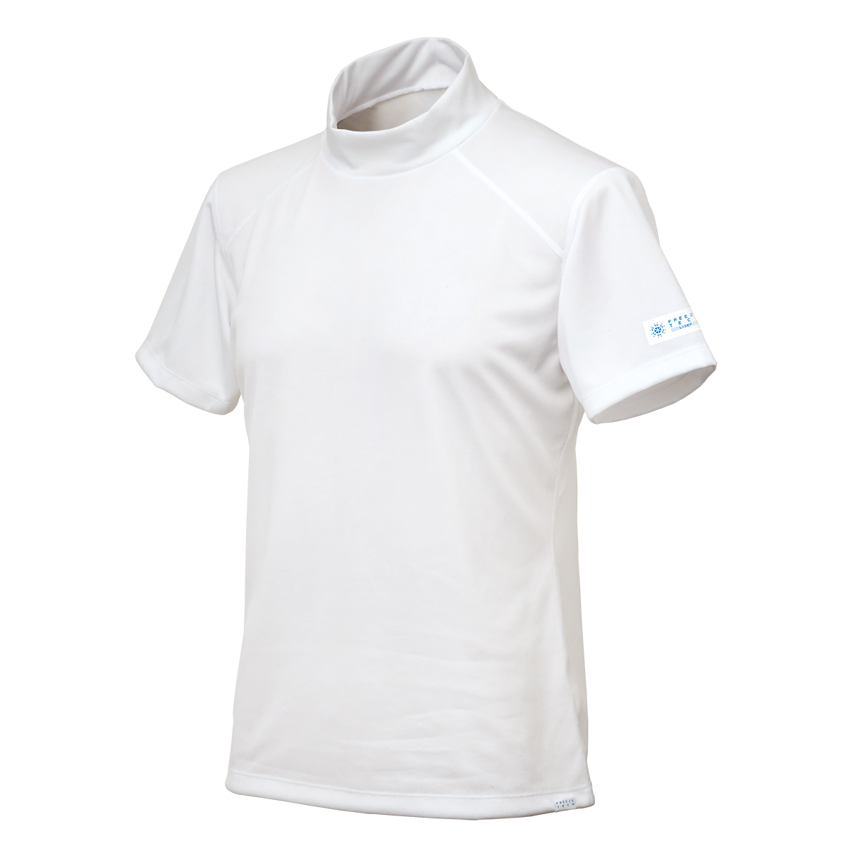 FREEZE TECH SPORTS レギュラーフィット 冷感シャツ 半袖モックネック Navy White LIDEF
