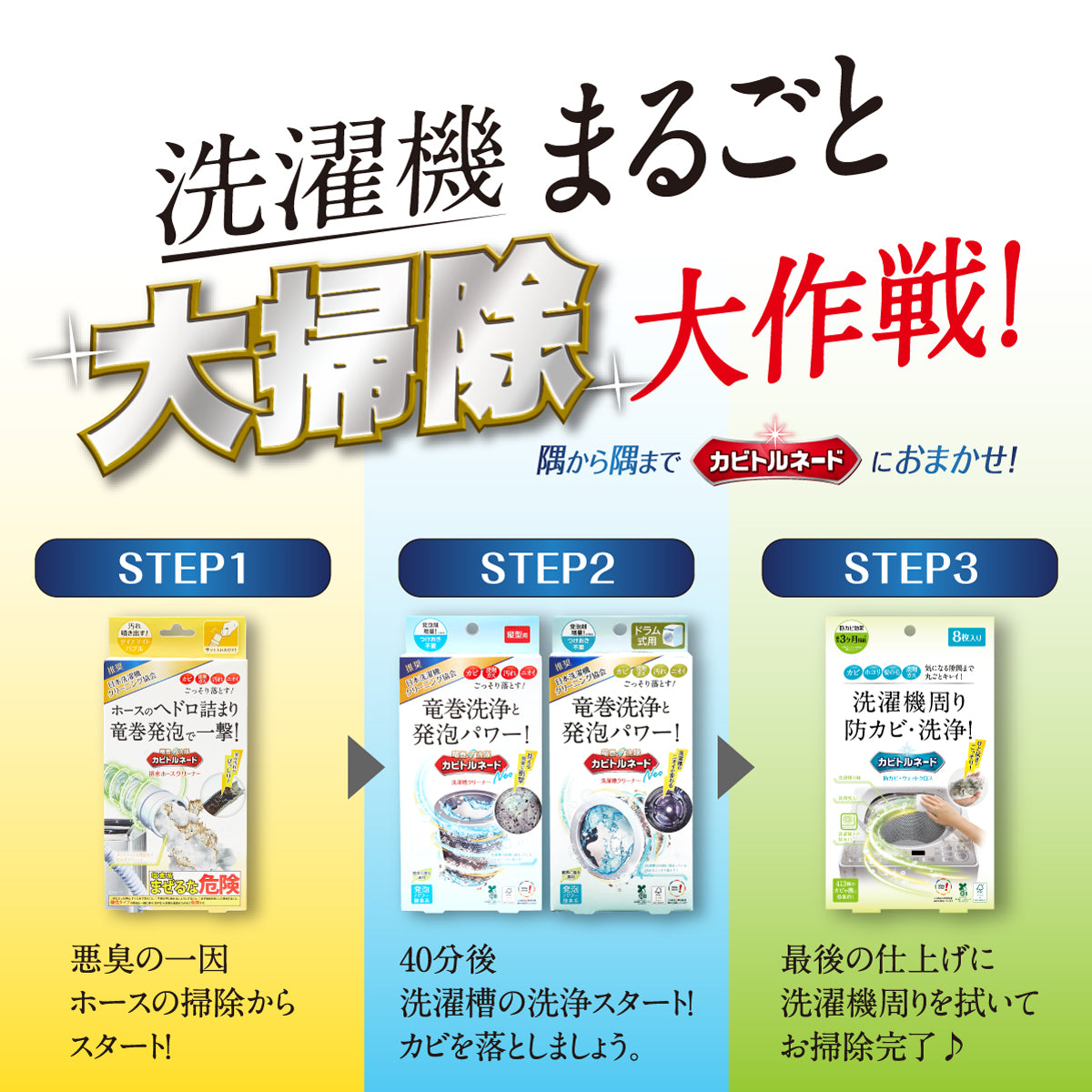 カビトルネード ダイナマイトバブル 排水ホースクリーナー
