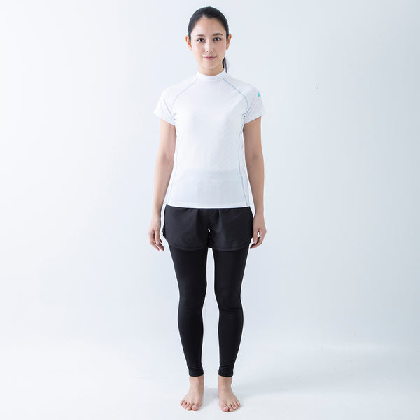 FREEZE TECH SPORTS 冷感シャツ 半袖 ローネック Black White - メディア 16