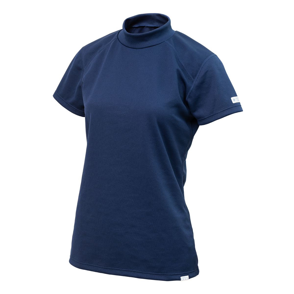FREEZE TECH SPORTS レギュラーフィット 冷感半袖モックネック(WOMEN) Navy White LIDEF