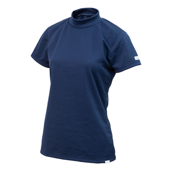 FREEZE TECH SPORTS レギュラーフィット 冷感半袖モックネック(WOMEN) Navy White LIDEF - メディア 2