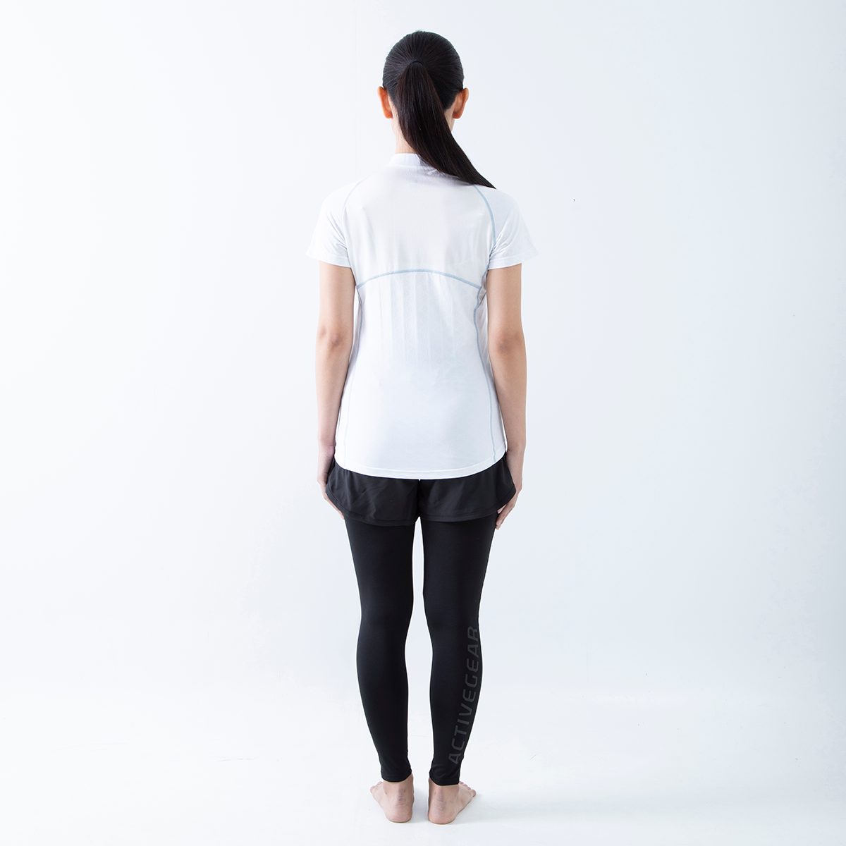FREEZE TECH SPORTS 冷感シャツ 半袖 ローネック Black White