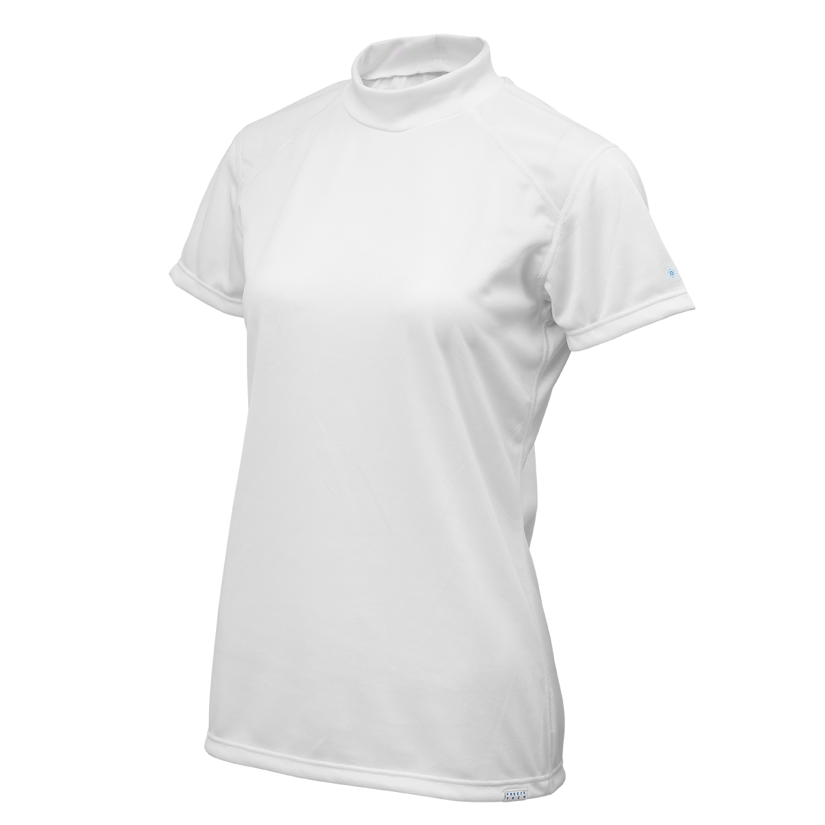 FREEZE TECH SPORTS レギュラーフィット 冷感半袖モックネック(WOMEN) Navy White LIDEF