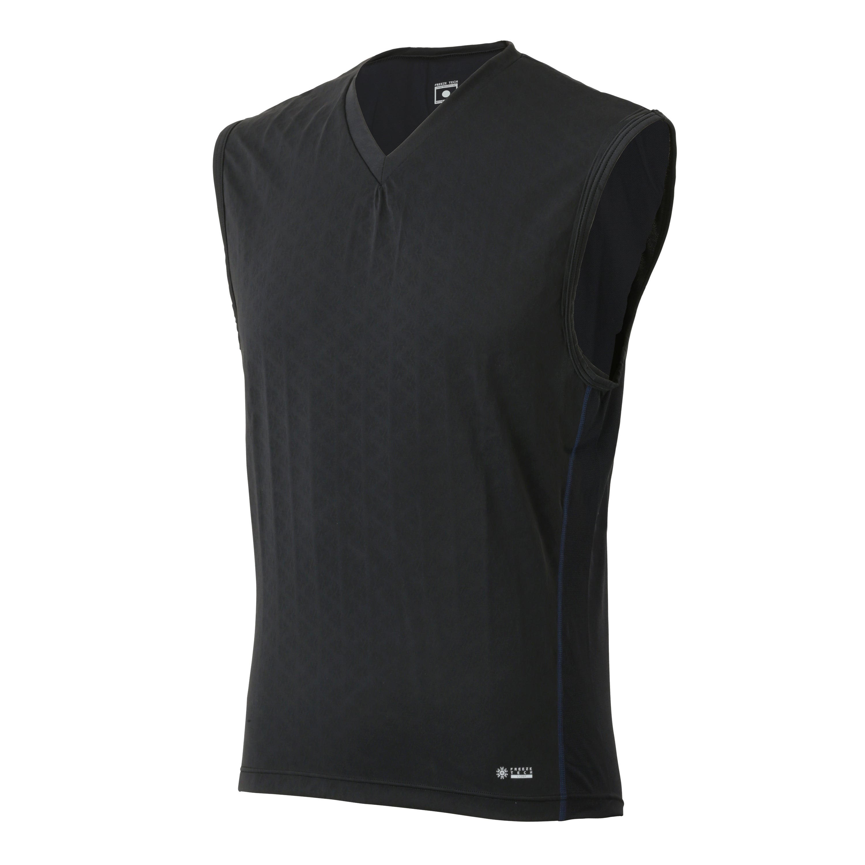 FREEZE TECH SPORTS 冷感ノースリーブ Vネックシャツ Black White