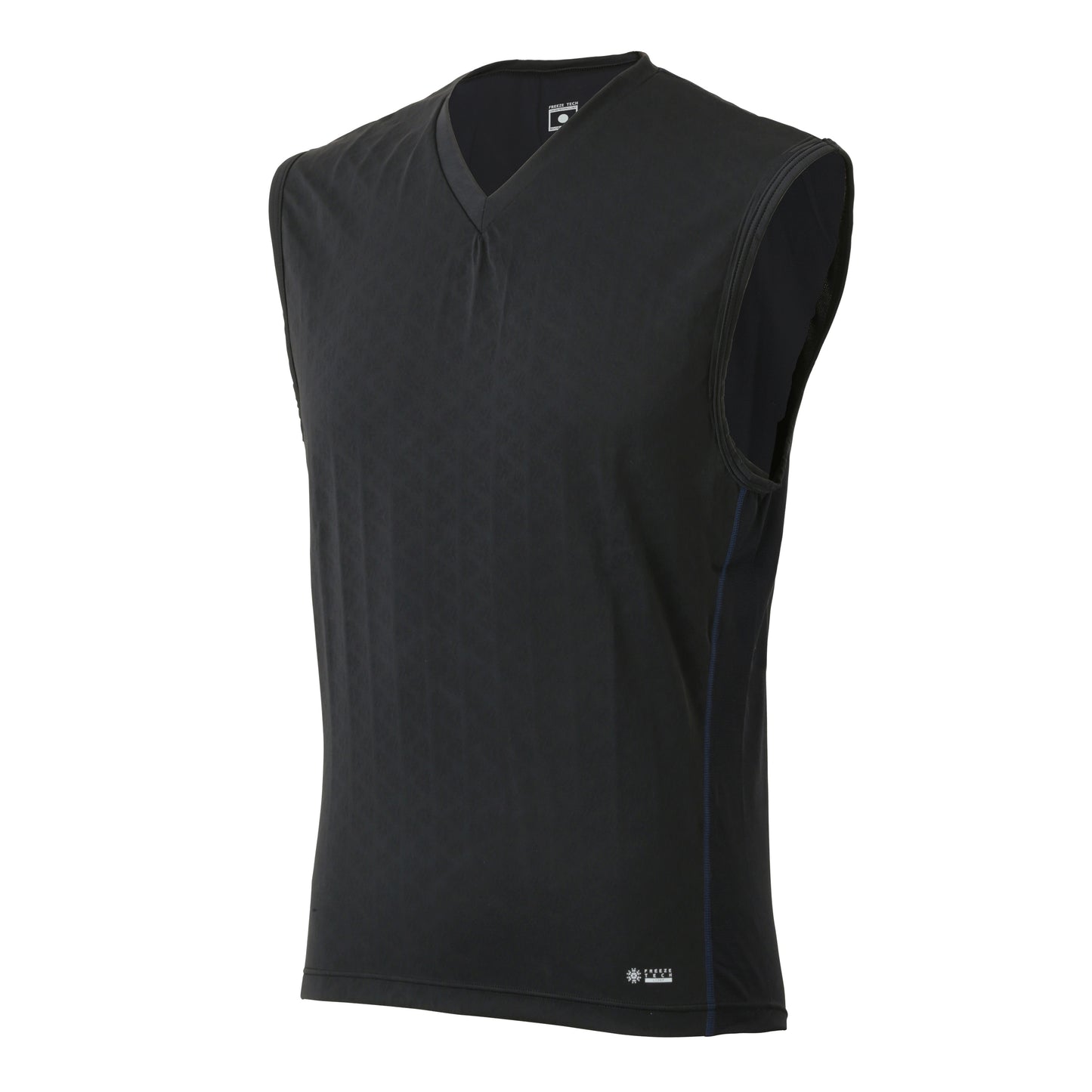 FREEZE TECH SPORTS 冷感ノースリーブ Vネックシャツ Black White LIDEF