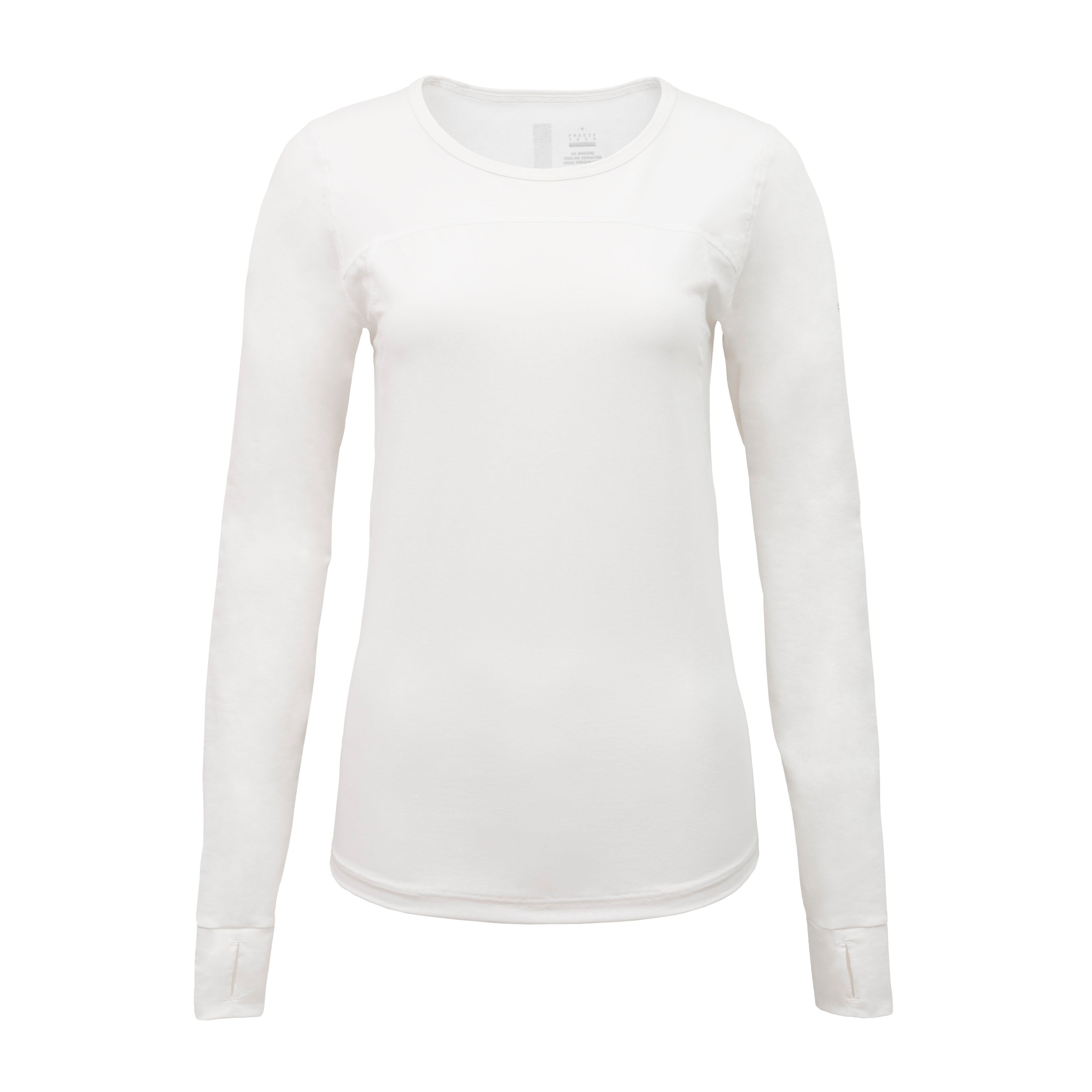 FREEZE TECH 氷撃α WOMENS 冷感シャツ長袖クルーネック White Black